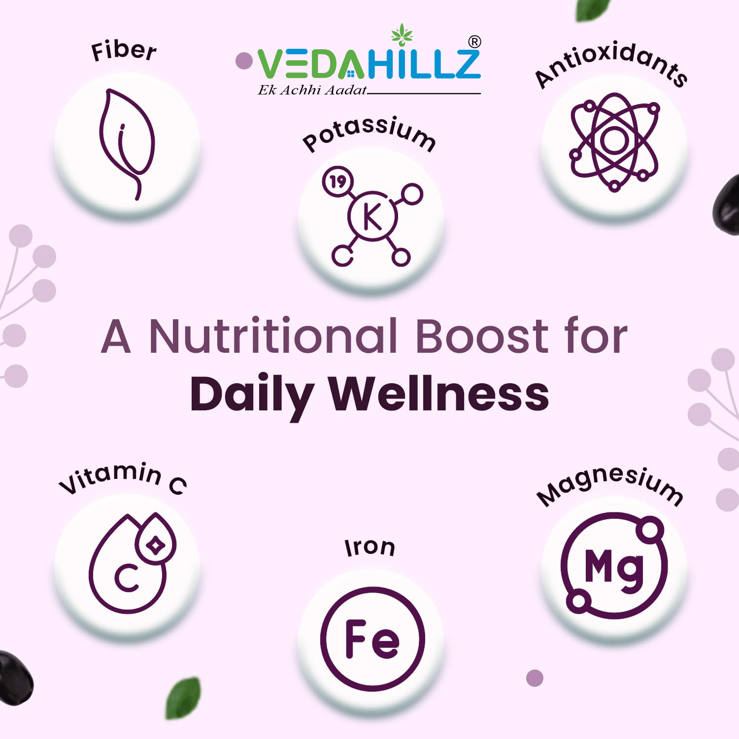Vedahillz Herbal Jamun Powder Made from Carefully Selected Jamun Fruit